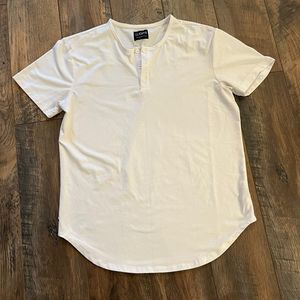 Cuts Clothing Shirt Adult Medium White Elongate Short Sleeve LA Casual Tee Men's